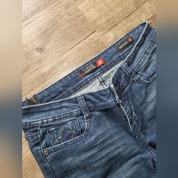 People's Liberation Star Rhinestone Bootcut Denim Jeans - Picture 5 of 6